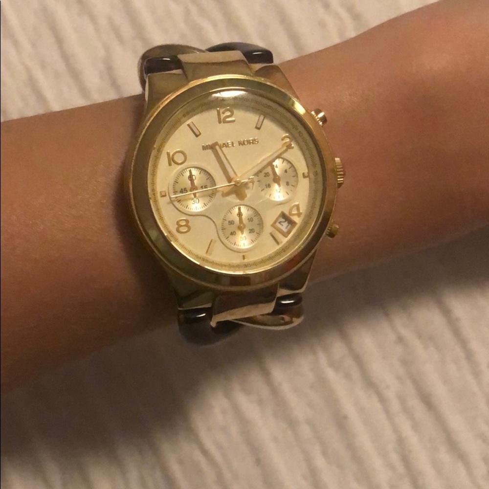 Michael Kors Tortoise Shell Chain Watch - image 2